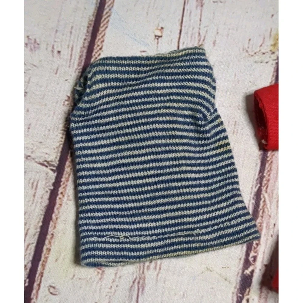 Vintage Barbie #963 RESORT SET  Navy Blue & White‎ Striped Top Red Jacket